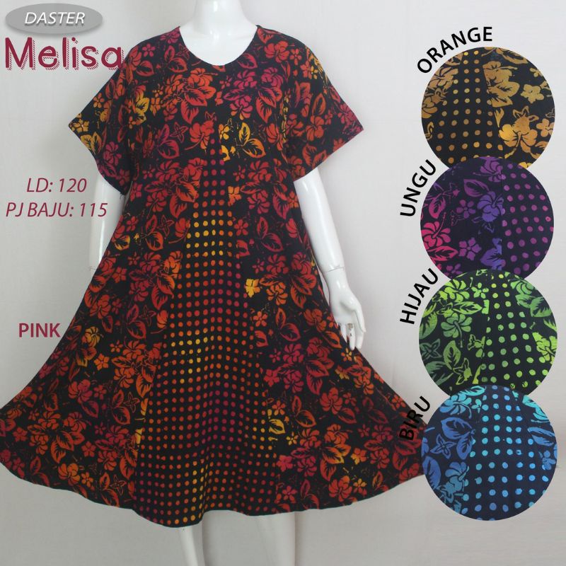 DASTER HOMEDRESS CANTIK BATIK CAP WARNA ASLI SOLO 'MELISA''  JUMBO BUSUI IBU HAMIL