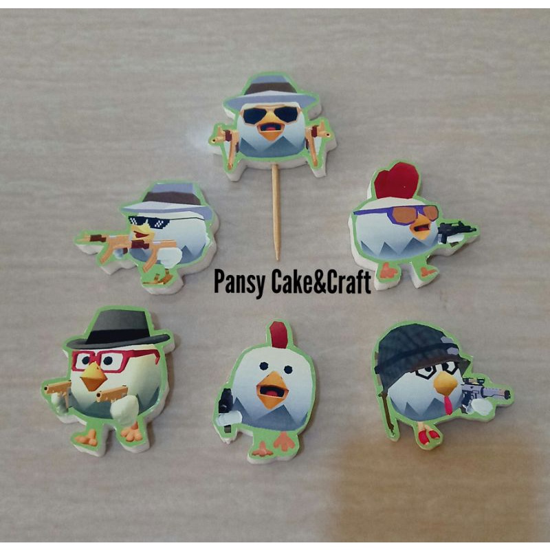 Cupcake topper Chicken Gun