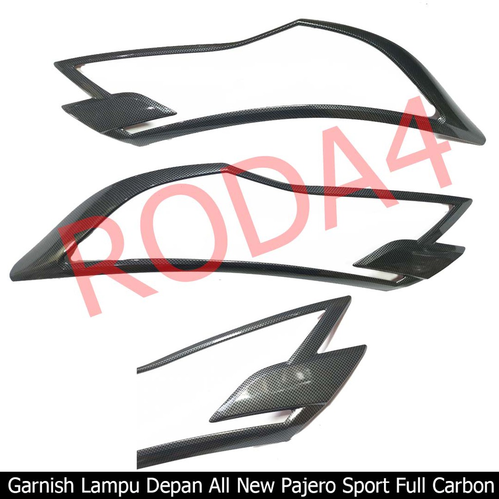 Garnish Lis Lampu Depan Mobil All New Pajero Sport Full CARBON