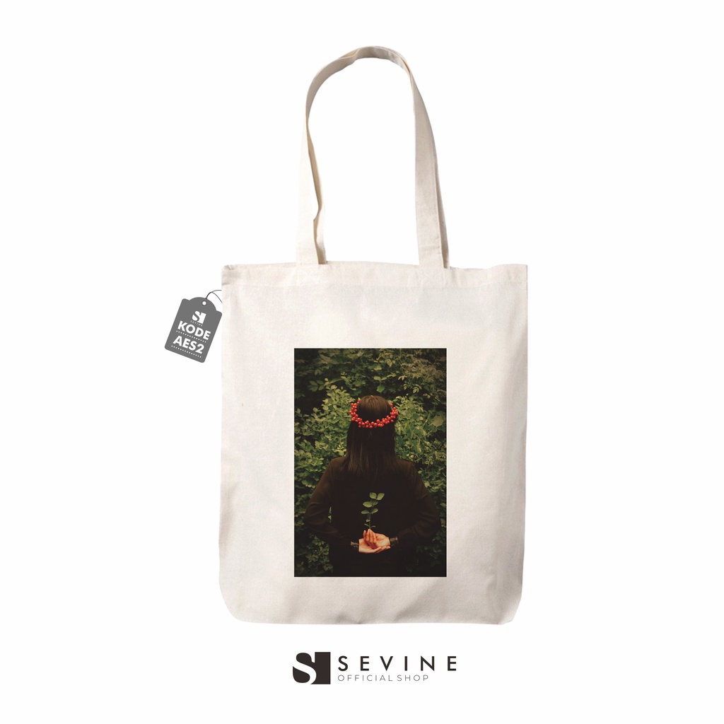 Sevine Tote Bag Resleting Tas Wanita Totebag Custom Desain Retro Vintage - AES