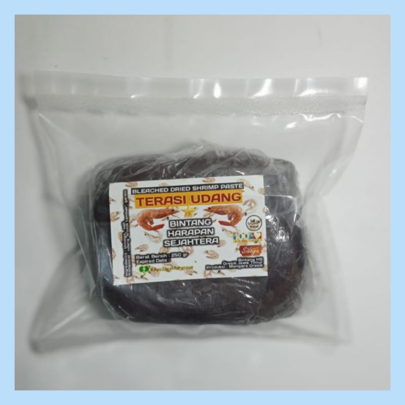 

trasi kemasan 250 gr asli khas gresik terbuat dari jembret udang