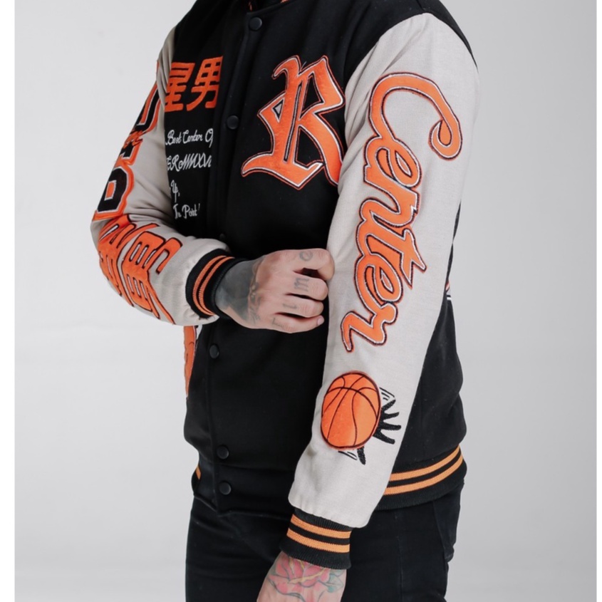 BGSR Jacket Varsity baseball Pria Bahan Fleece Cotton Full Bordir High Quality