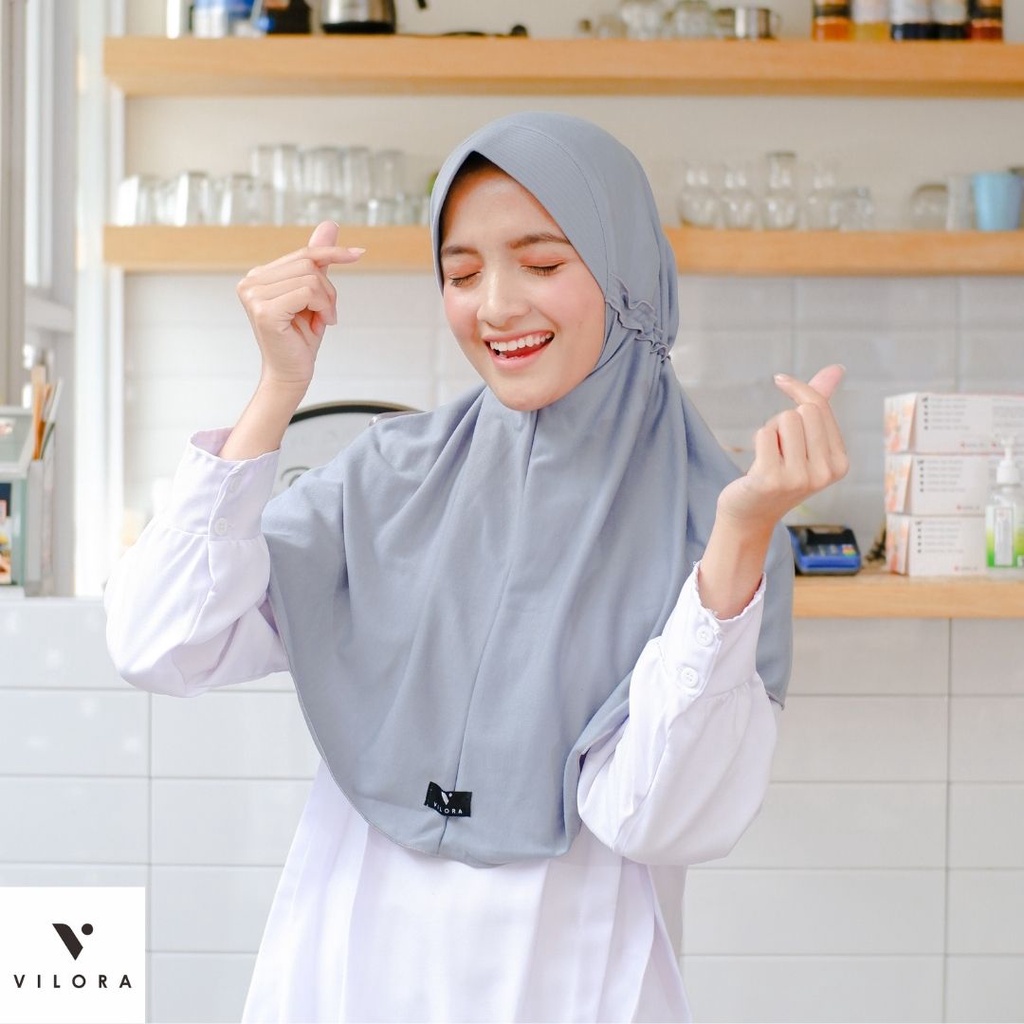 12.12 Flash sale✅ [HIJAB INSTAN ORIGINAL BRAND VILORA LOVE ❤ ABU ABU] KERUDUNG JILBAB ORIGINAL VILOR