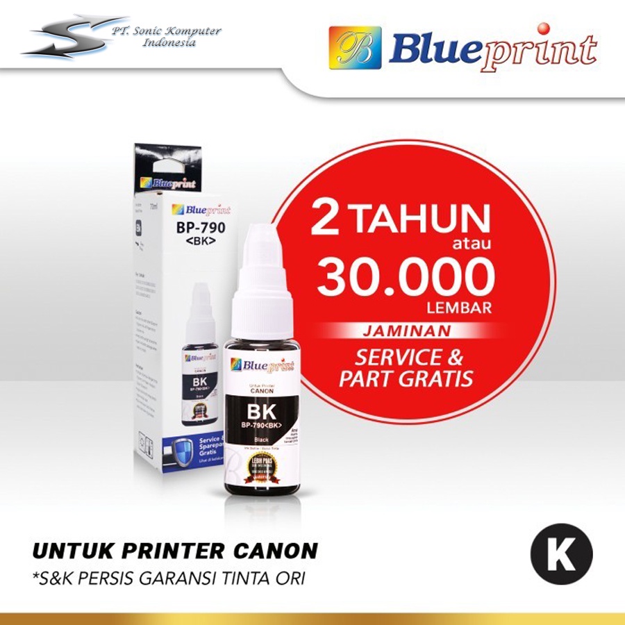 TINTA COMPATIBLE CANON GI 790 BK C M Y / COLOR BLUEPRINT BP 790 70ML