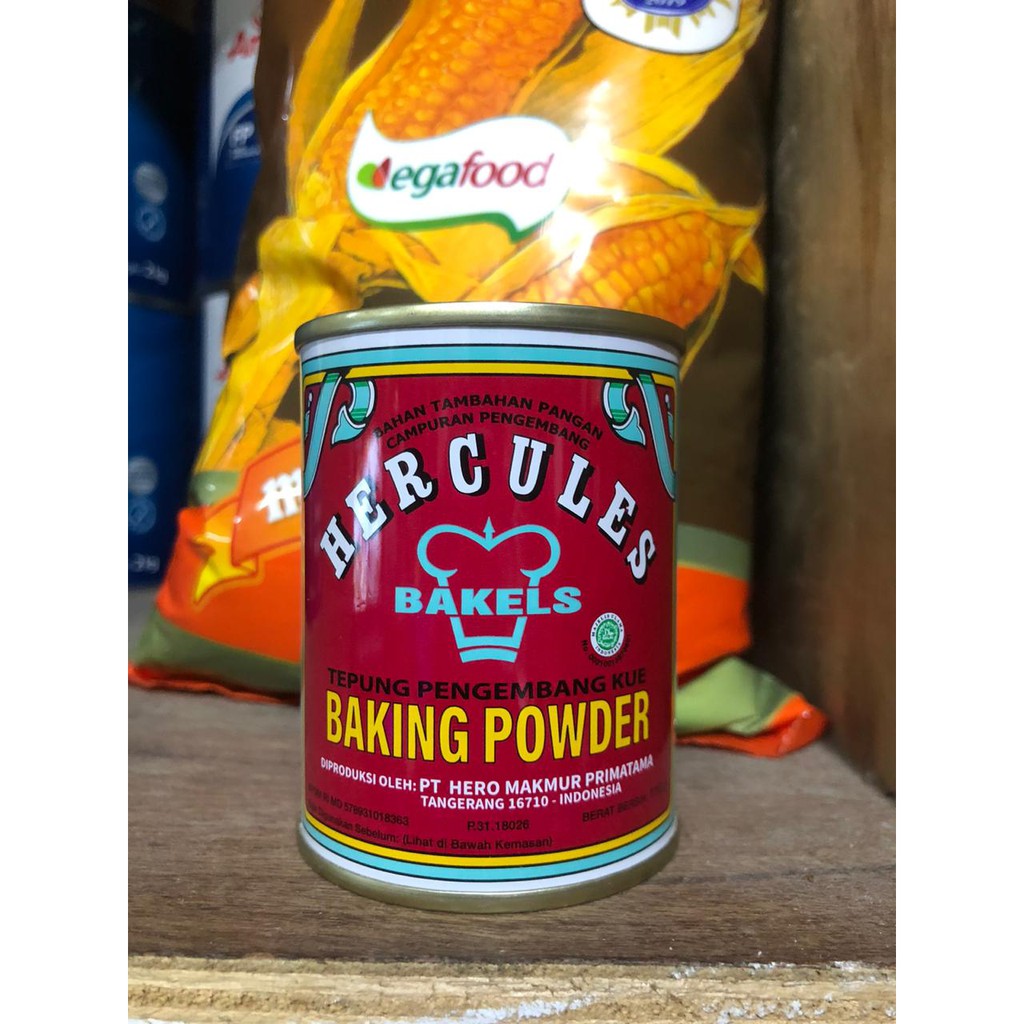 

Baking Powder Hercules Kemasan Kaleng 110gr / Pengembang Kue