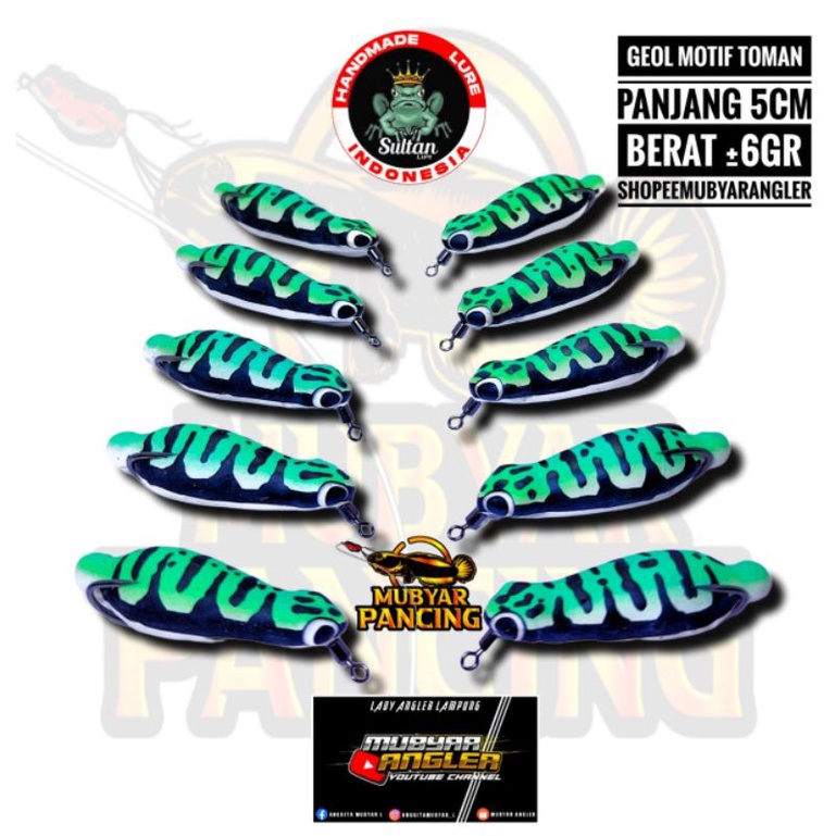 Soft Frog GEOL Motif TOMAN 5cm 6gr Sultan Lure Lampung