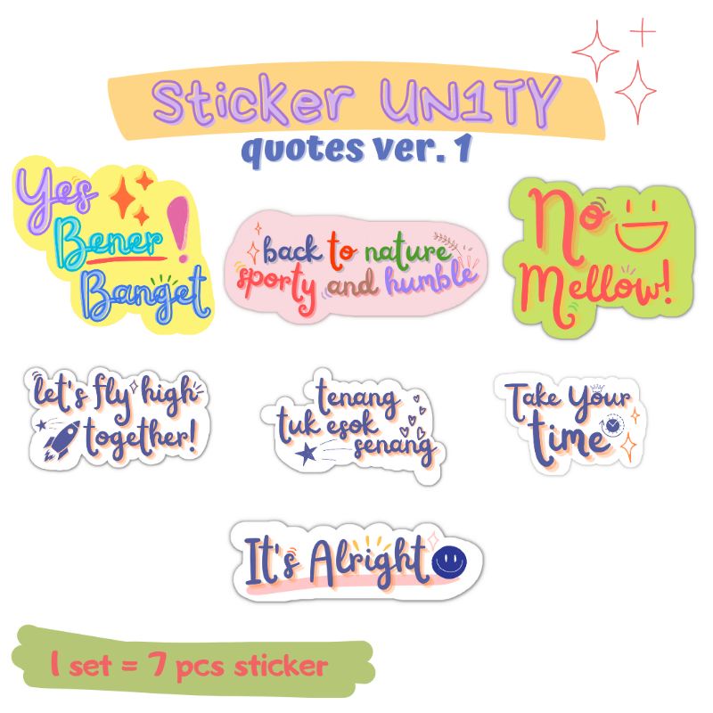 Sticker UN1TY - Quote Sticker ver. 1 | Journal Die Cut Stickers