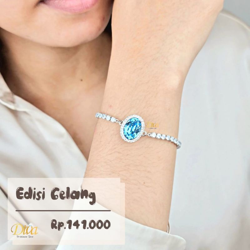 GELANG RANTAI OVAL MT SWAROVSKI WARNA