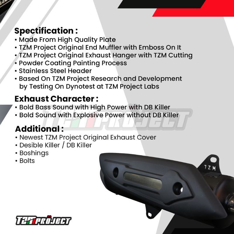 Knalpot STD Non SS Pro Full Package untuk Honda by TZM Project bukan copy cms