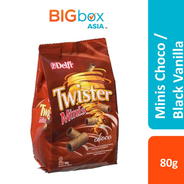 Delfi Wafer Twister Rolls Minis Chocolate / Black Vanilla 80g