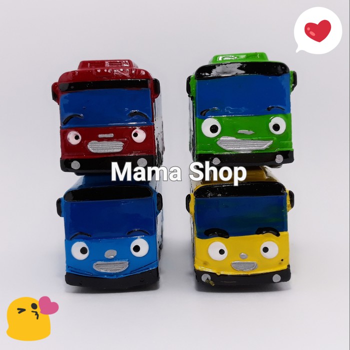 Toper Cake Figure Bus Tayo Patung Hiasan Kue Ultah Anak