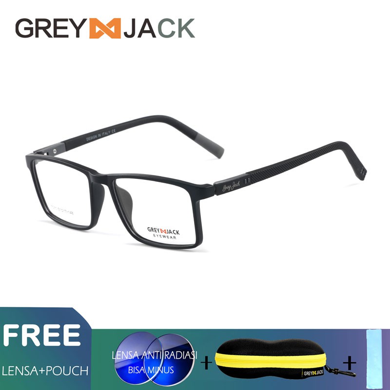 

Grey Jack Frame Kacamata anti radiasi Blue Ray /Pria Wanita /TR90 7011