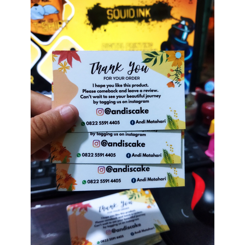 

thankyou card / loyalty card custom isi 100pcs DESIGN FREE