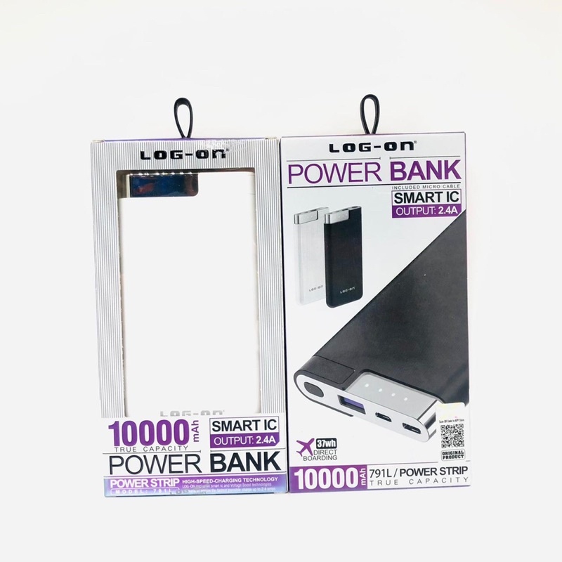 POWERBANK LOG ON 791L 10.000MAH OUTPUT 2.4A SMART IC PROMO SEN