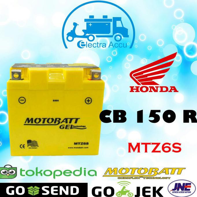 Aki motor honda CB150R motobatt MTZ6S Aki Gel