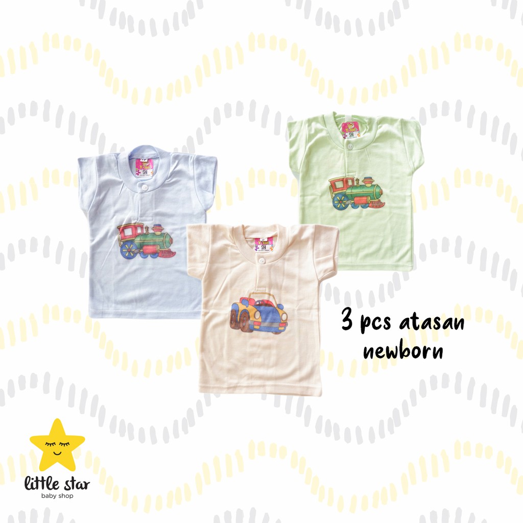 Y Lin 3 PCS Baju Kaos Atasan Anak Bayi Newborn Cewek Cowok