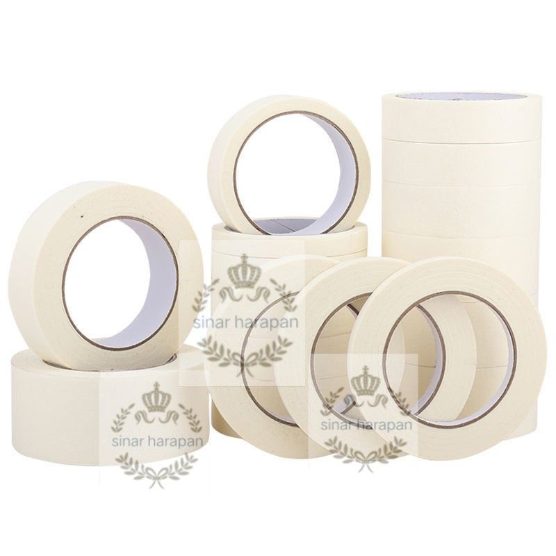 

Isolasi Lakban Kertas Masking Tape Super Rekat 24mm 48mm 20 Yard Lakban Kertas Besar Isolatip Solasi Masking Tape Kecil Isolasi