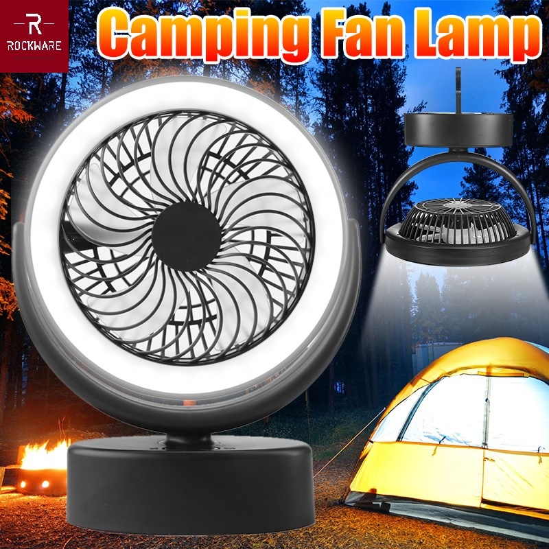 AKN88 - ROCKWARE AST-5590 - 2 in 1 LED Light Camping Fan Kipas dan Lampu LED