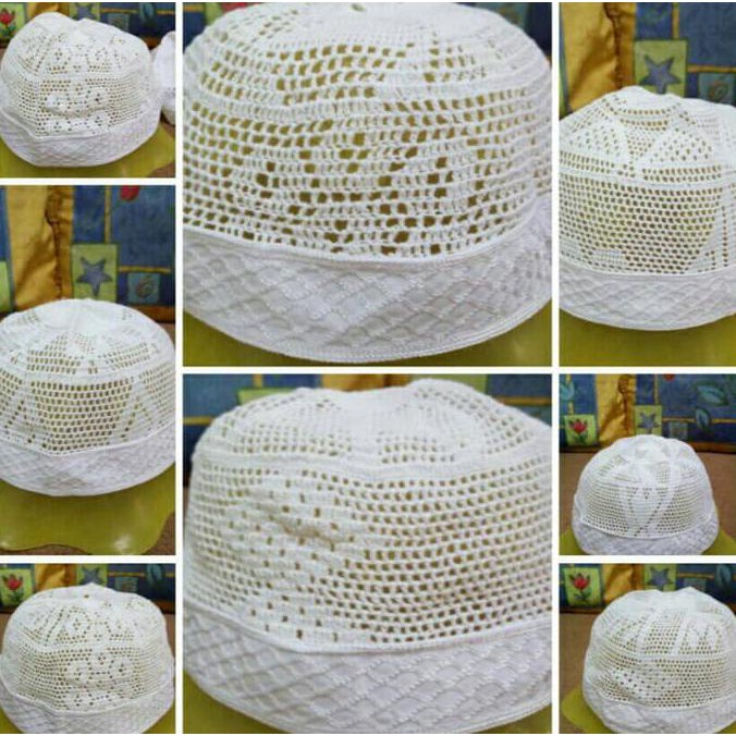 Peci Rajut Impor Saudi (Madinah) - Putih