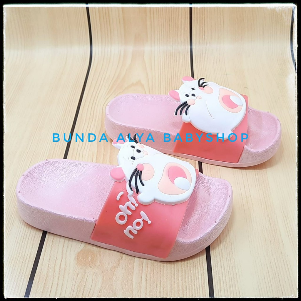 Sandal Anak Perempuan Usia 3 4 5 6 Tahun IMPORT PINK FANTA - Sandal Anak Cewek Elastis Anti Licin Size 28 - 33