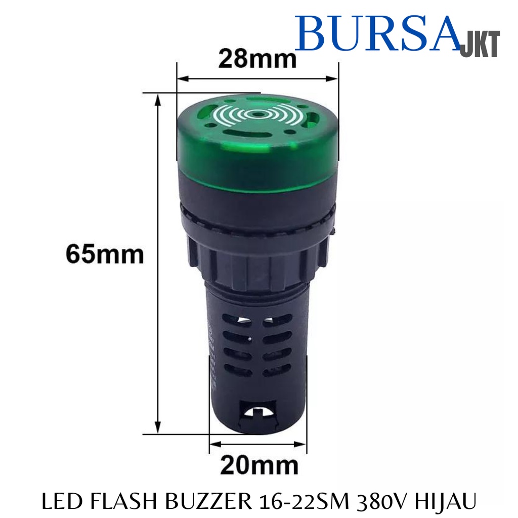 LAMPU FLASH BUZZER LED PILOT BEEPER ALARM SIGNAL AD 16-22SM 380V