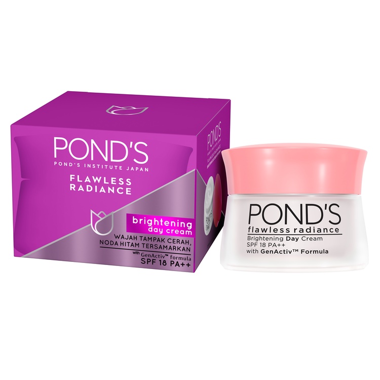 Pond's Flawless Radiance Brightening Day Cream 10 gr with Niacinamide &amp; SPF18 PA++