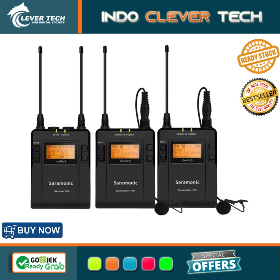 Saramonic UWMIC9 UWMIC 9 RX9 plus TX9 plus TX9 Package microphone wireless mic kamera dan Handycam