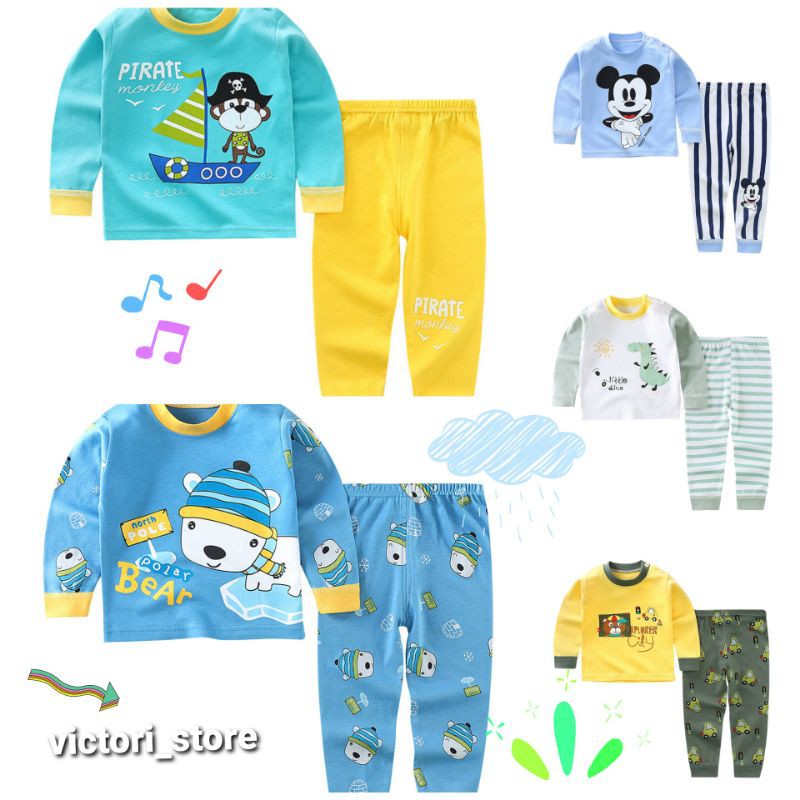 victori Piyama Anak Import Baju Tidur Anak bayi 0-7 tahun