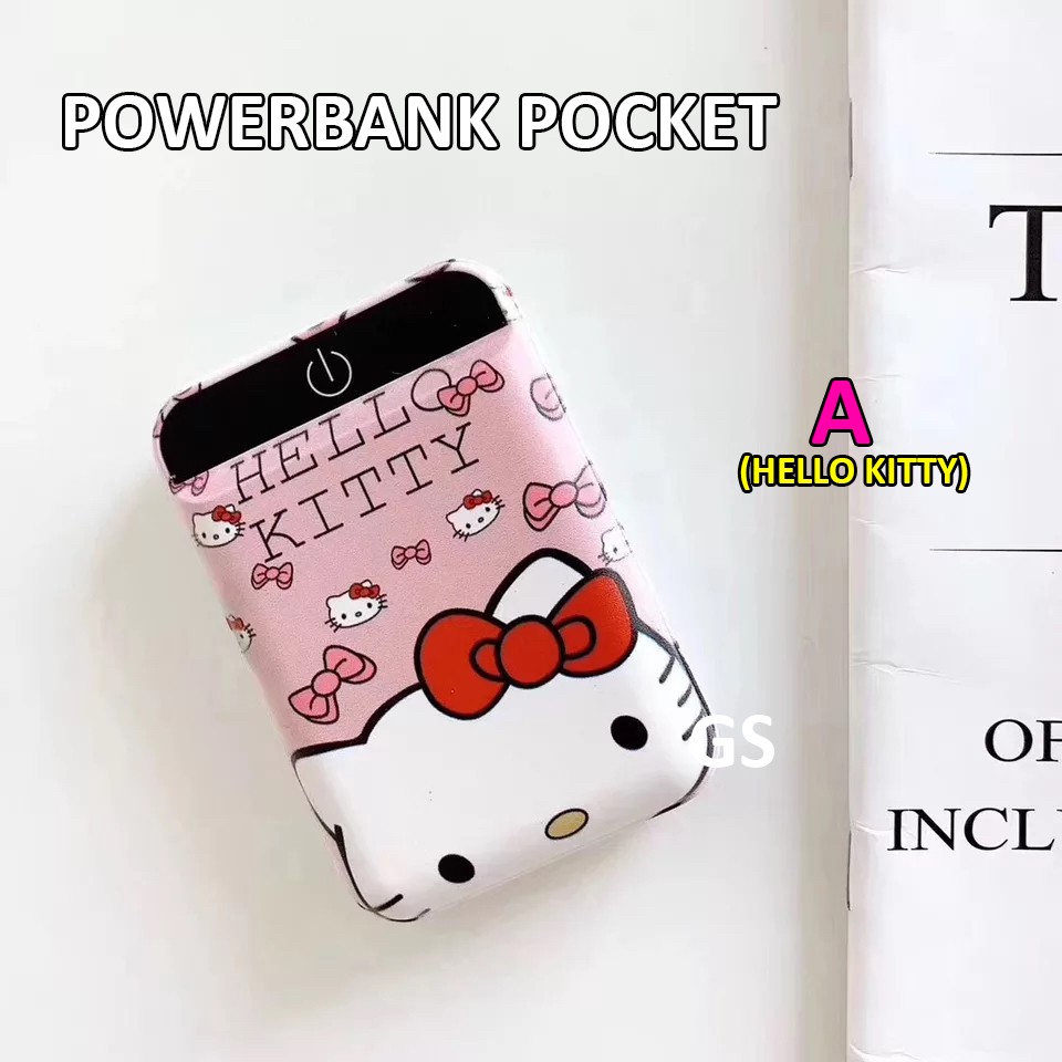 Powerbank Pocket Cartoon 10.000 mAh  Free Kabel Data Micro PowerBank Karakter