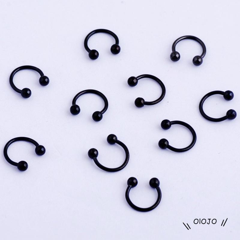 【COD】Anting Tindik Hidung / Telinga / Alis / Bibir / Tubuh Bentuk Tapal Kuda Bahan Stainless Steel