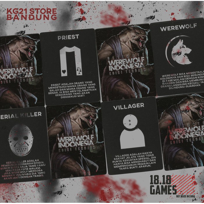 WEREWOLF CARD GAME (35 Players) Bahasa Indonesia