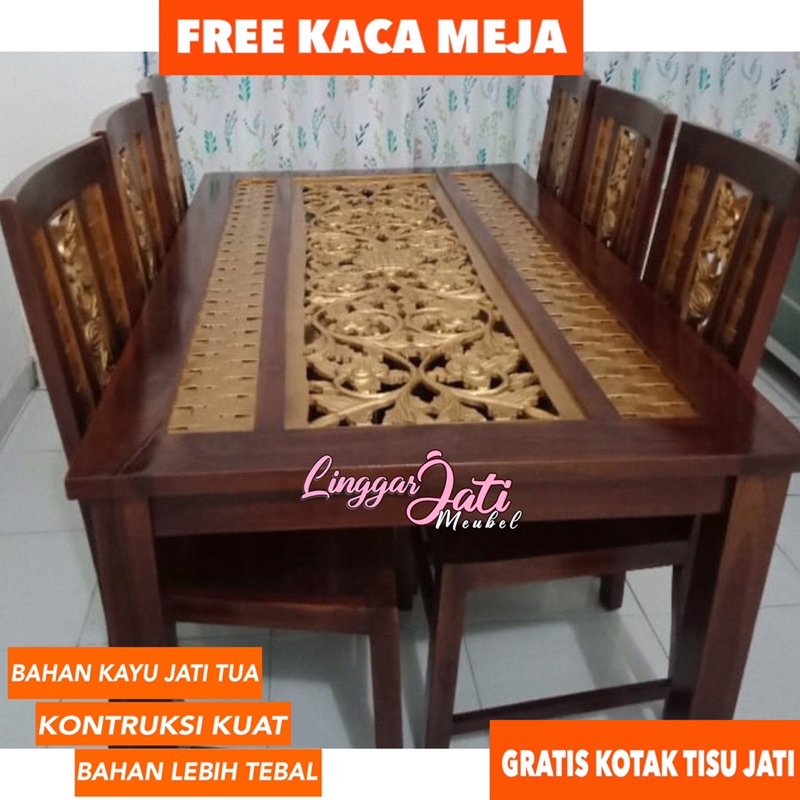 MEJA MAKAN JATI KURSI MAKAN JATI SET MEJA MAKAN JATI SET KURSI MAKAN KAYU MEJA MAKAN MURAH