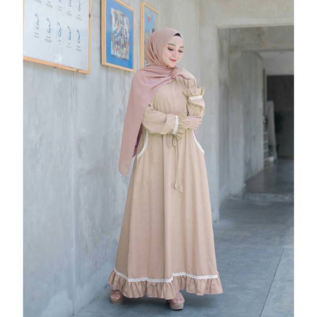 FMOS Nirmala Dress Maxi Size S M L XL l Gamis Syar'i l Fashion Muslim Terbaru-1