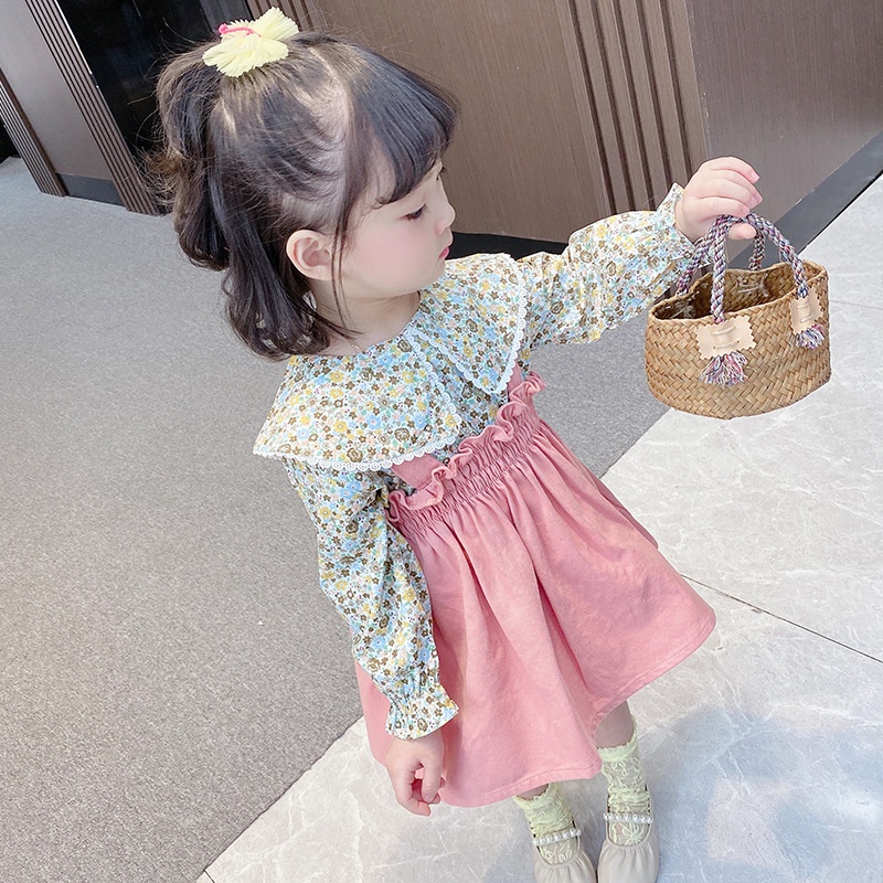 DR17- 0-3T Dress Overall Anak Bayi Perempuan Korea Vintage