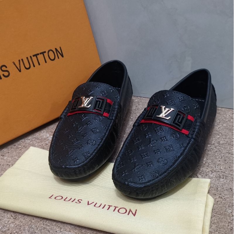 terima cod sepatu slip on lv mirror loafer shoes kasual