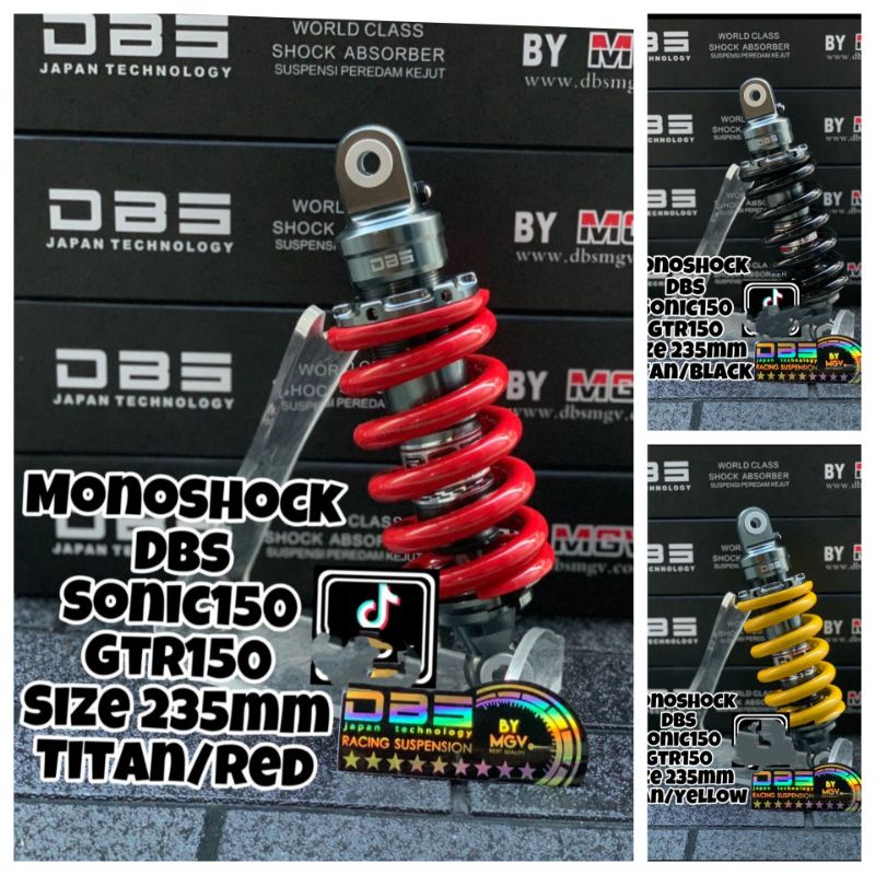 Shock sonic 150 mono shock GTR 150 mono shock DBS sonic 150 GTR 235mm ORIGINAL PRODUK