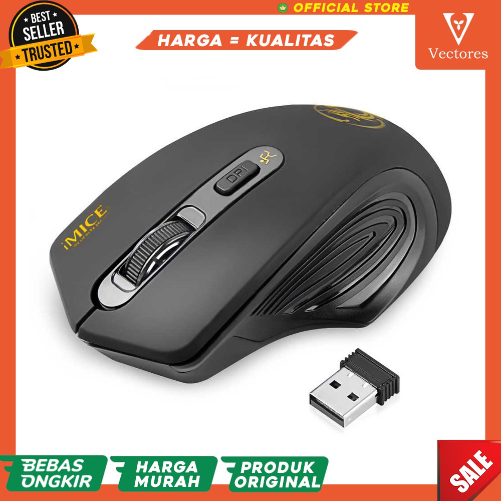 ORIGINAL Mouse Gaming Silent Tanpa Suara Wireless Terbaru Premium