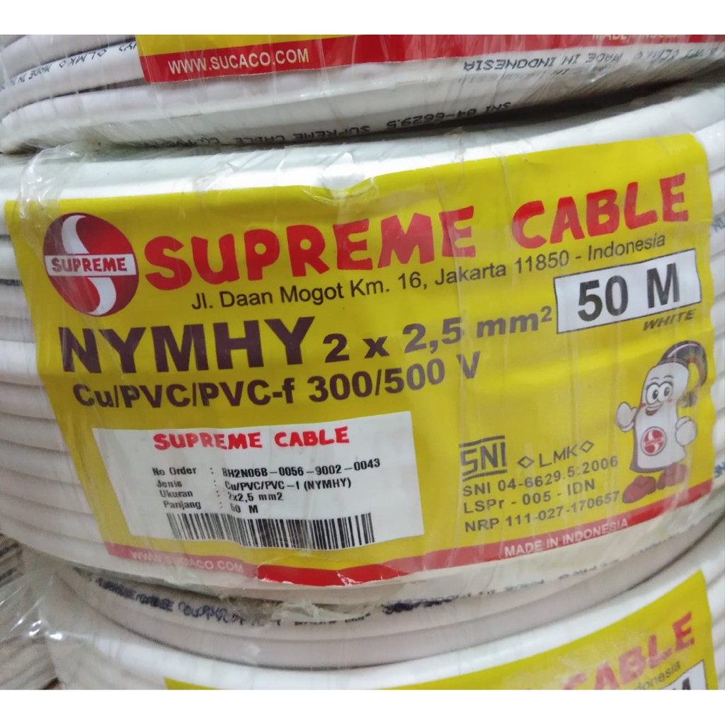 Kabel Supreme NYM HY serabut 2 x 2,5 METERAN kabel listrik instalasi