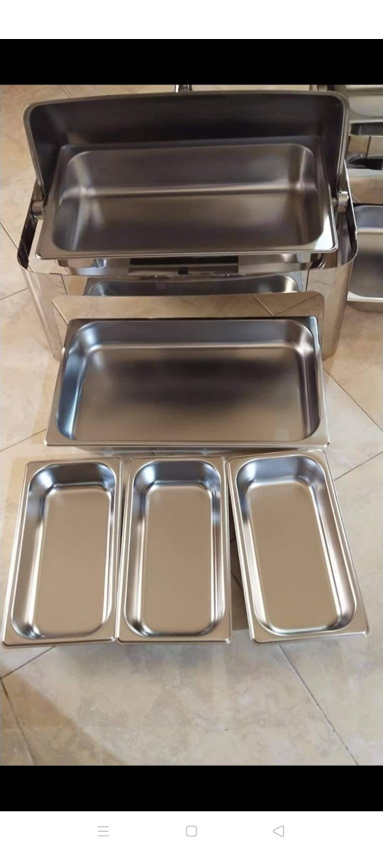 Roll Top 9l Chafer Chafing Dish Stainless Steel Wadah Saji Prasmanan