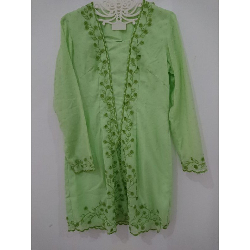 Atasan Baju Kebaya Kartini Bordir Hijau Mint Pandan Wisuda Perpisahan Cewek Wanita