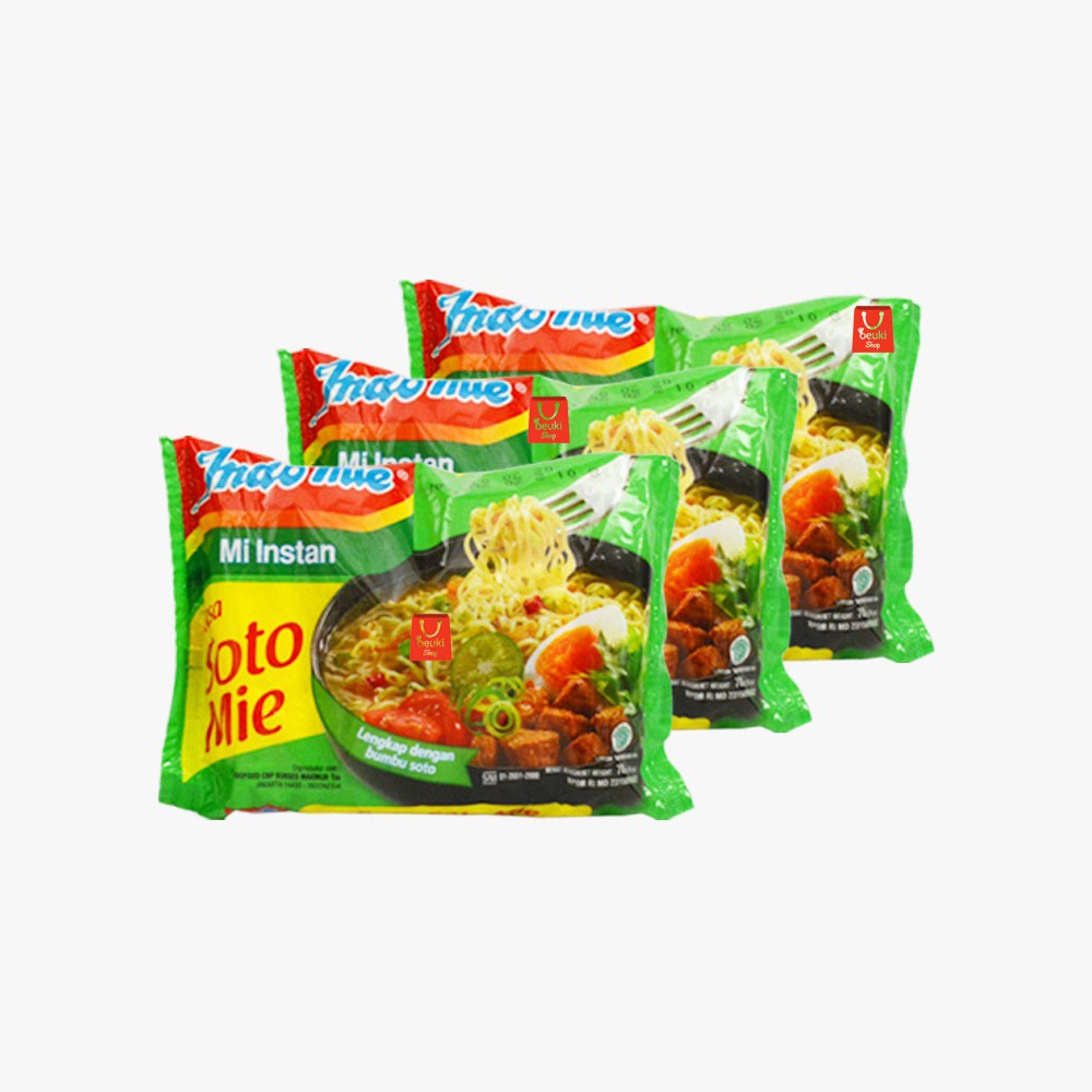 

3 PCS Indomie Kuah Soto Mie Mie Instan Kuah Rasa Soto - 3pcs x 70gr