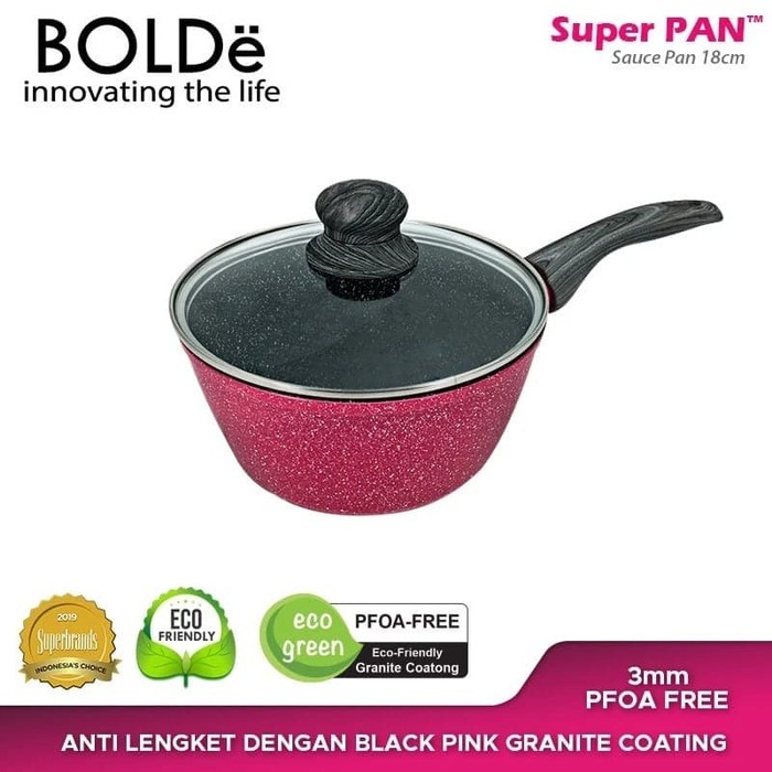 BOLDe Saucepan 18cm + Lid BLACKPINK / BOLDe Sauce Pan 18cm BLACK PINK