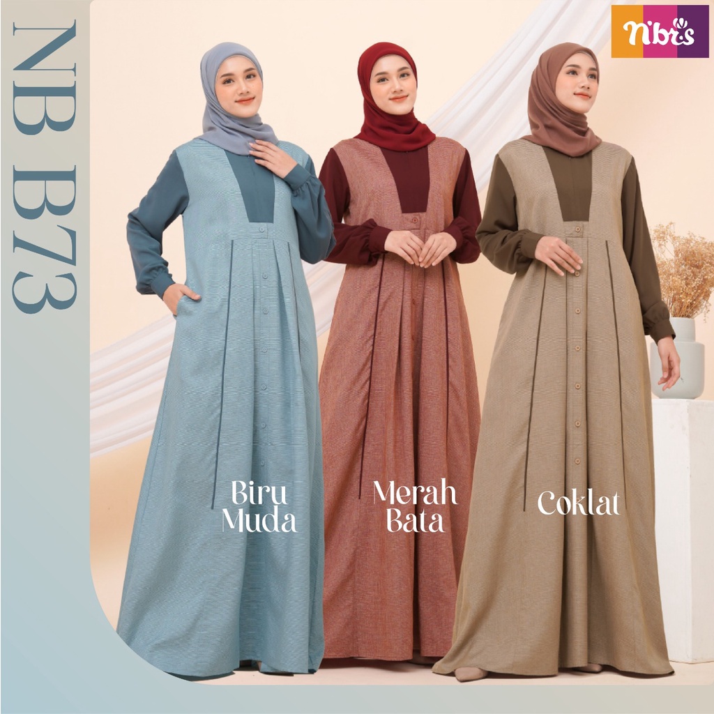 LIMITED NIBRAS GAMIS NB B73 NBB 73 GAMIS IBU WANITA DEWASA DRESS BAJU BUSANA MUSLIM FASHION MUSLIMAH