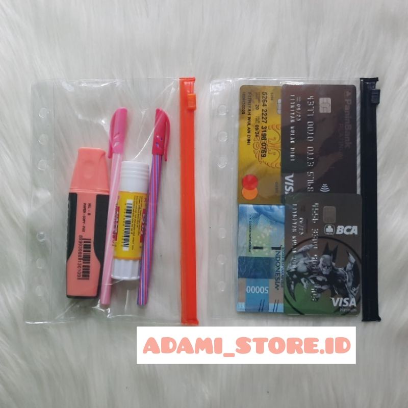 

Zipper Pocket Binder Multifungsi A6 ( 6 ring) , A5 (20ring) dan B5 (26 ring)