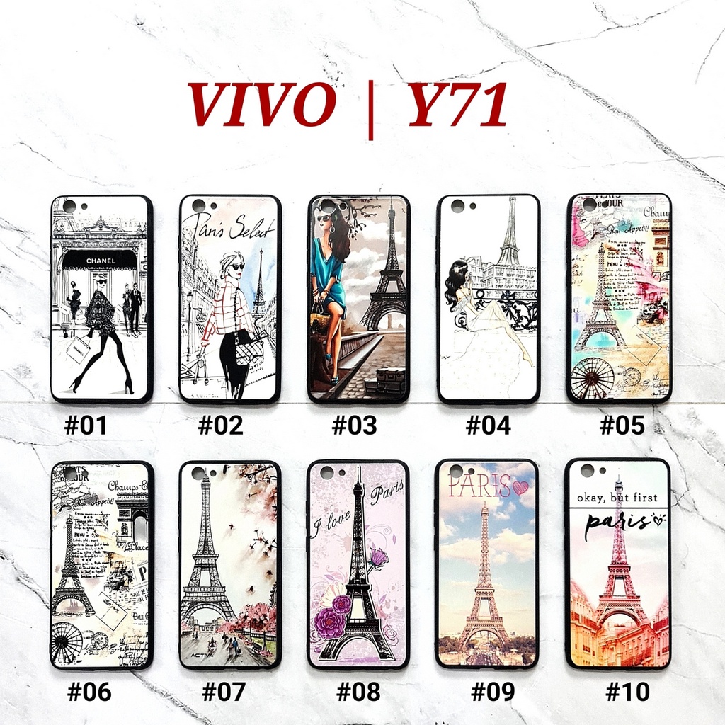 [ BUY 1 GET 1 FREE ] FPG - VIVO Y71 Y83 V7 V9 V7 PLUS | PARIS GLOSS Soft Hard Case Eiffel UV