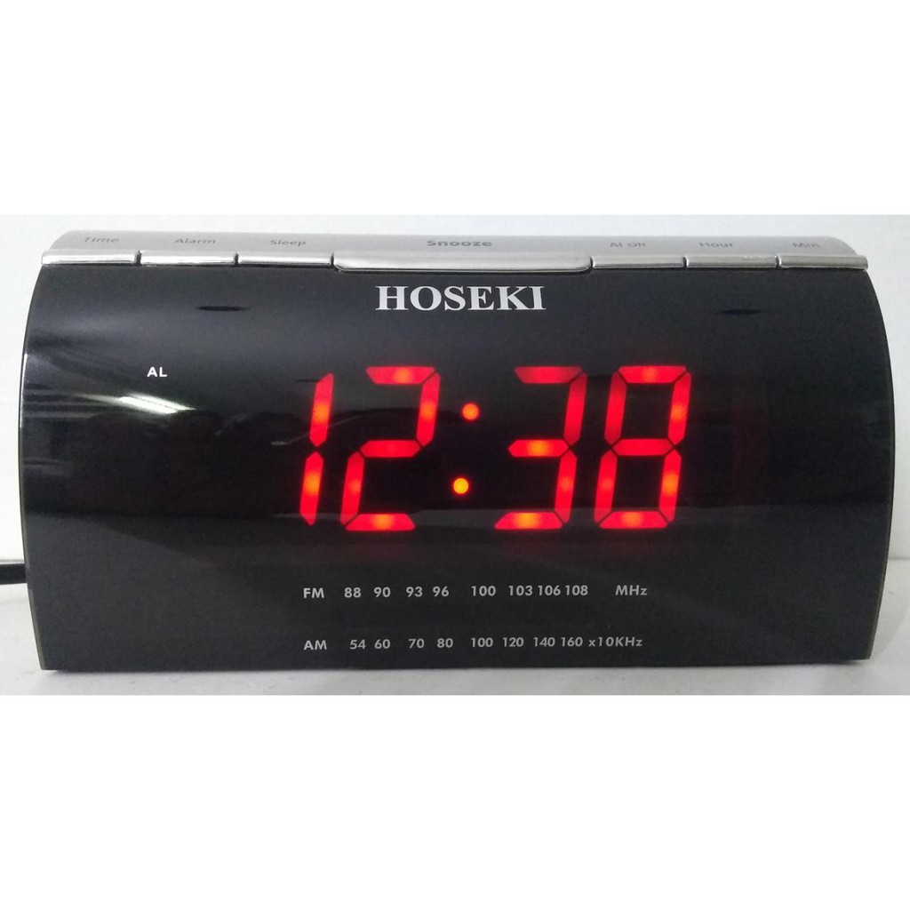 HOSEKI H-5021 Digital Alarm Radio Clock tanpa batere