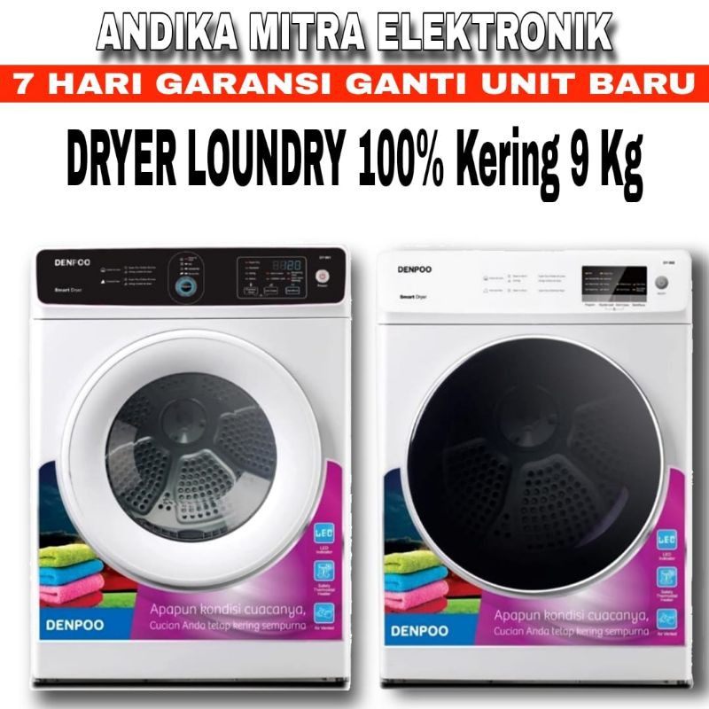 Mesin Pengering Pakaian 100 Kering Dryer Denpoo Dy 961 9 Kg Shopee Indonesia