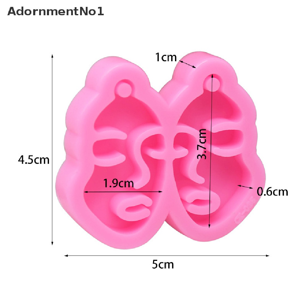 (AdornmentNo1) Cetakan Resin Epoksi DIY Bentuk Wajah Abstrak Bahan Silikon