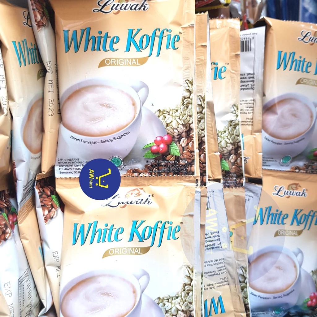 KOPI LUWAK WHITE COFFEE 3 IN 1 ORIGINAL SACHET  RENCENG (10'S X 20 GR)