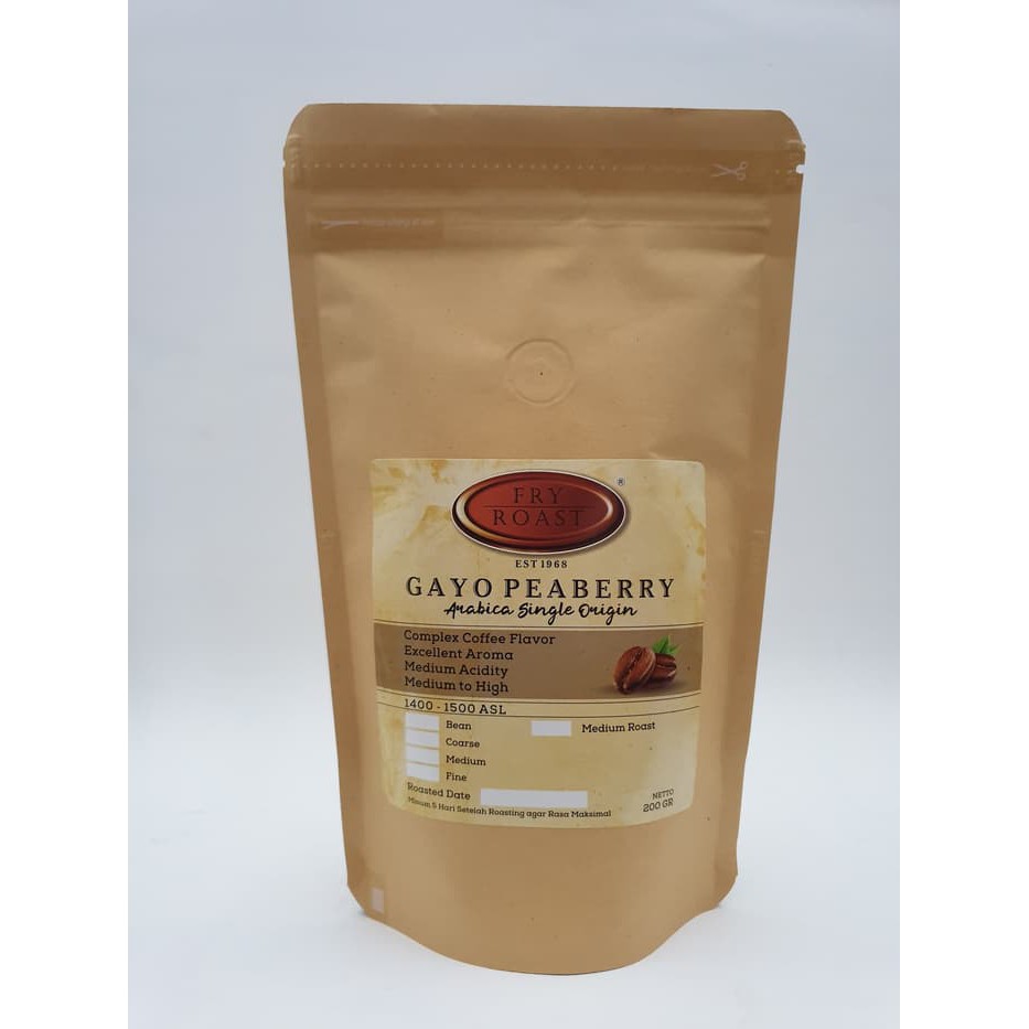 

KOPI ARABIKA GAYO LANANG PEABERRY 200 GRAM BIJI DAN BUBUK